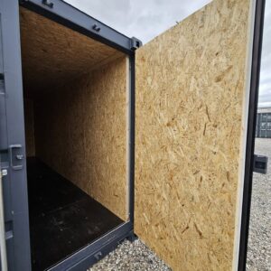 Ny isoleret 20 fods container i mørk grå